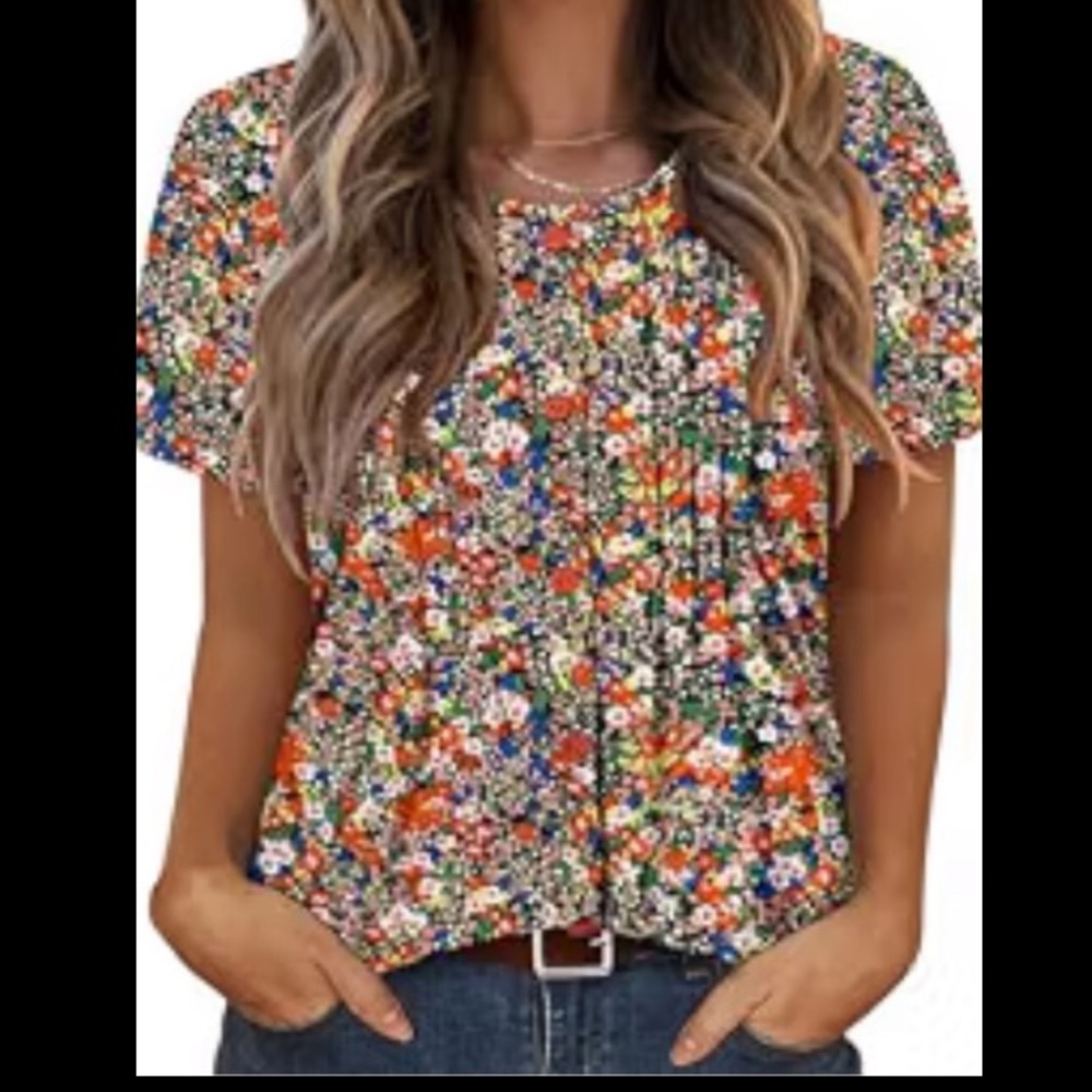 ONLYSHE Womens Shirts Cute Summer Lightweight Tops Short Sleeve Casual XXL NWOT - Picture 9 of 9
